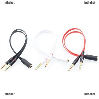 Inthehot อะแดปเตอร์เสียงหูฟัง 1 ชิ้น 3.5 มม. Y Splitter 2 แจ็คตัวผู้ เป็น 1