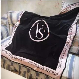 BKK.BLANKET ผ้าห่ม VICTORIAS SECRET ดำขอบชมพู ผ้าห่มนาโน เนื้อผ้านุ่ม เหมาะกับทุกสภาพอากาศ NANO BLANKET BEDDING bkkhome