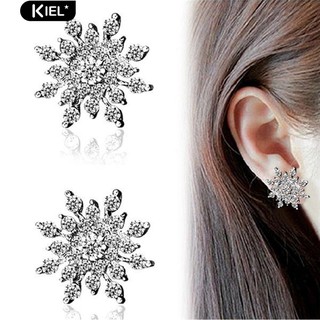 Kiel เครื่องประดับแฟชั่น Elegant Rhinestones Snowflake หูต่างหู Ears ของขวัญ