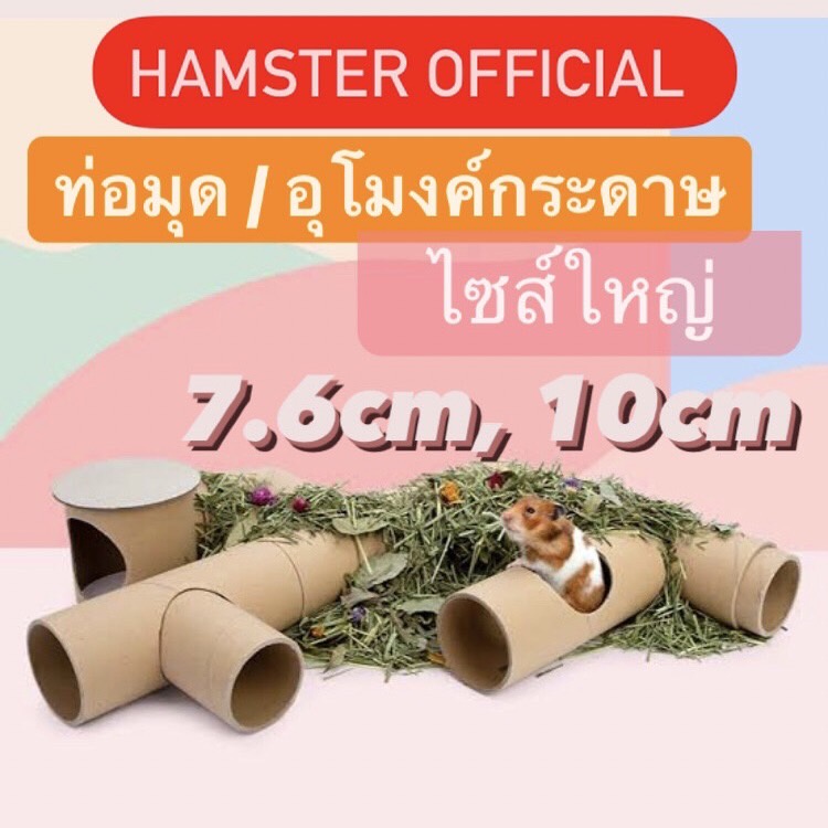 ช่วยประหยัดรองกรง🥕ท่อวิ่ง อุโมงค์กระดาษ  แฮมสเตอร์ ชูก้าร์ ดอร์เมาส์ เม่นแคระ สัตว์เล็ก Hamster Official tunnel toy nest