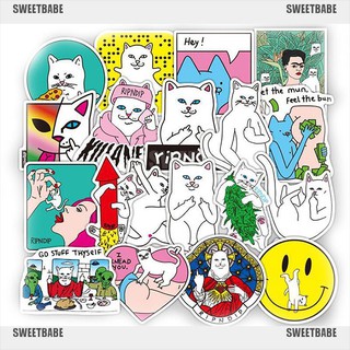 Sweetbabe✿สติกเกอร์ RIPNDIP ตลก ระเบิด สเก็ตบอร์ด กระเป๋าเดินทาง แล็ปท็อป 50 ชิ้น