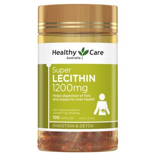 Healthy Care Super Lecithin 1200mg 100 Capsules เลซิติน เข้มข้น บำรุงตับ ล้างพิษในตับ