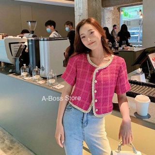 เสื้อคลุมผ้าทวิต ทรงสวย กระดุมใหญ่สวย ติดกระดุมหน้ามีซับใน อย่างดี ใส่ทำงาน ใส่เที่ยวได้หมด