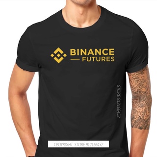 เสื้อยืดลําลอง สําหรับผู้ชาย แขนสั้น คอกลม พิมพ์ลายสกุลเงิน เหรียญ Binance Cryptocurrency