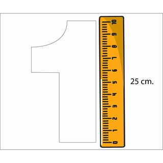 สติกเกอร์ตัวเลข PVC ขนาดใหญ่ สติกเกอร์แท้ หลากสี ขนาดสูง 25 ซ.ม. งานไดคัท