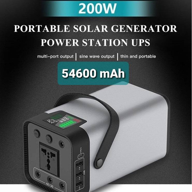 แบตเตอรี่แค้มปิ้ง 200W 54600mAH(202Wh) พร้อมอินเวอร์เตอร์ AC 220V Battery Box Power Station 200W USB