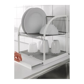 BESTA ที่คว่ำจาน Dish drainer 32*29*36 cm (สีเงิน-ขาว)