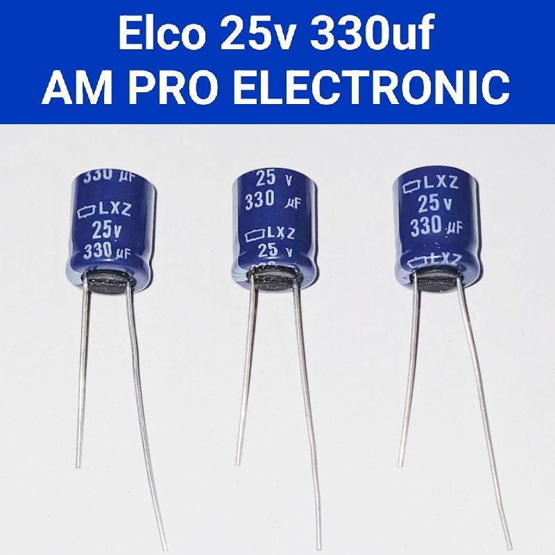 10 ชิ้น Elco 25v 330uf Elko 330uf 25v สีฟ้า