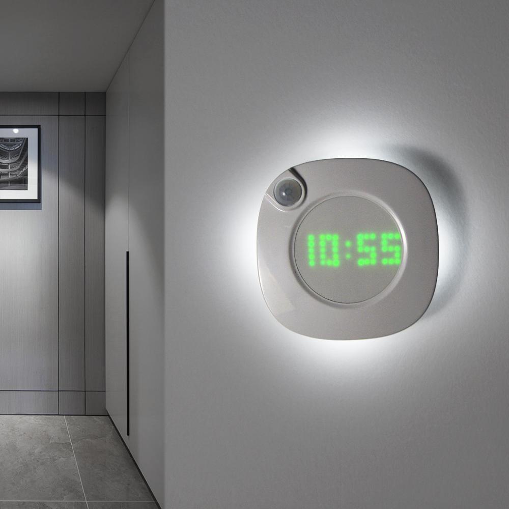 Smart Sensor LED Light Wall clock with USB / AAA Battery Powered 2
