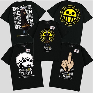 เสื้อยืดโอเวอร์ไซส์เสื้อยืด พิมพ์ลายการ์ตูนวันพีช CREW TRAFALGAR D WATER LAW สไตล์ญี่ปุ่นS-4XL