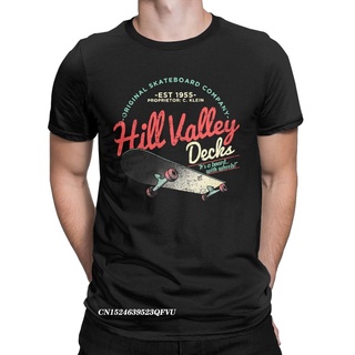 [COD]เสื้อยืดผ้าฝ้าย แขนสั้น คอกลม พิมพ์ลาย Hill Valley Skateboard Back To The Future BTTF สไตล์ฮาราจูกุ สําหรับผู้ชายS-