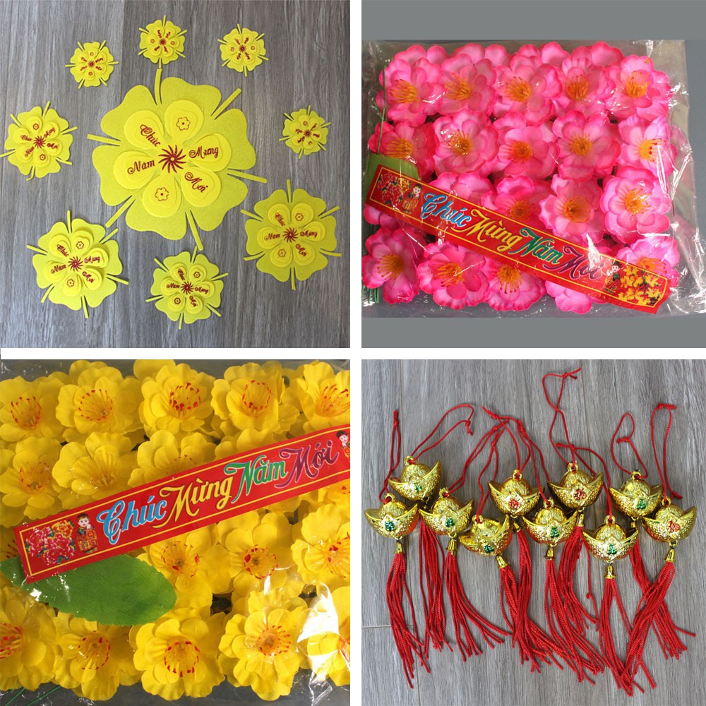 ตกแต่ง Tet ชุดตกแต่ง Tet - ต้นแอปริคอท - ต้นพีช - ดอกโบตั๋น อุปกรณ์ตกแต่ง Tet - VPP Halu