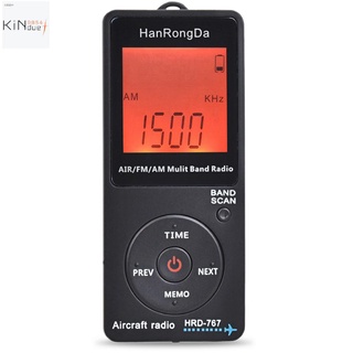 Hanrongda เครื่องบินวิทยุ Fm / Am / Air Radio World Band พร้อมหูฟังหน้าจอ Lcd