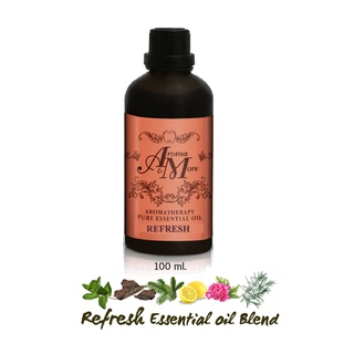 Aroma&amp;More  Refresh Essential oil 100% น้ำมันหอมระเหยสูตรผสม100% ผสานความหอมของดอกไม้และสมุนไพร สดชื่น เติมพลัง