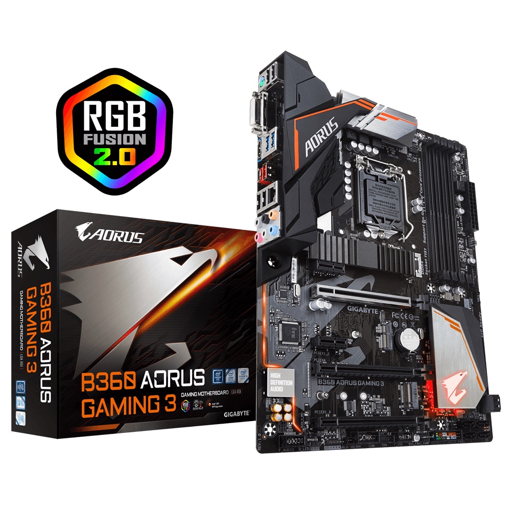 MAINBOARD (เมนบอร์ด) 1151v2 GIGABTYTE B360 AORUS GAMING 3 พร้อมส่ง