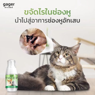 Gager น้ำยาเช็ดหูแมว/หมา โลชั่นทำความสะอาดหู สำหรับแมว ช่วยลดกลิ่น ป้องกันไรหู (1ขวด) 50ml.