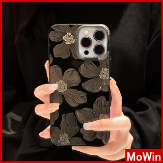 เข้ากันได้สำหรับ เคสไอโฟน เคสไอโฟน11 เคสโทรศัพท์ iphone 13 pro max เคส iPhone ซิลิโคนนุ่มเคสลูกอมเคลือบเงาสีดำกันกระแทกกล้องป้องกันภาพวาดดอกไม้สำหรับ iPhone 11 Pro Max 13 Pro Max 12 Pro Max 7Plus xr XS Max