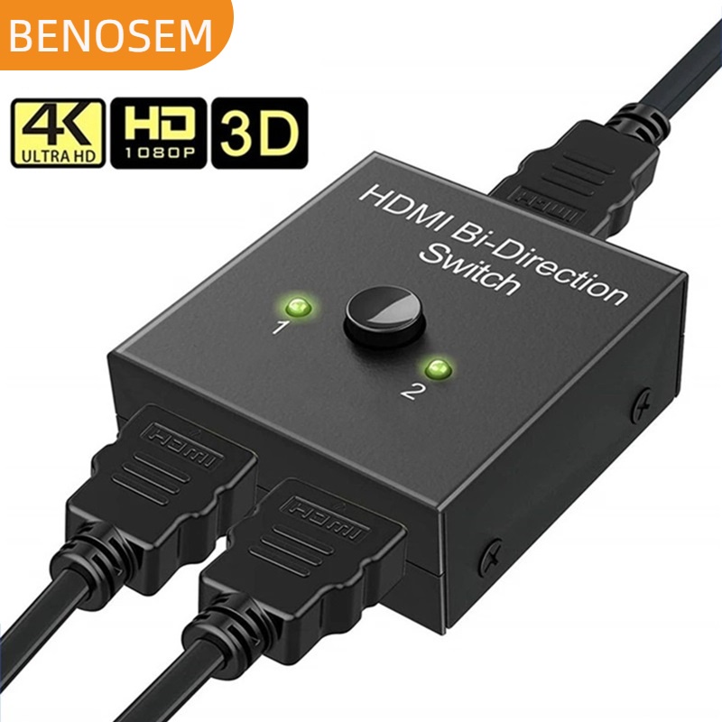 Benosem อะแดปเตอร์แปลง HDMI 4K Bi-Direction 2.0 HDMI Switch 1x2/2x1 2 in 1 สําหรับ PS4 Xiaomi TV Box