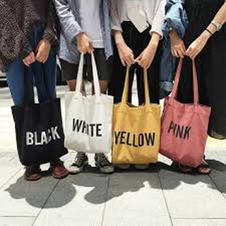 กระเป๋าผ้าBASIC กระเป๋าสะพาย มี 4 สี มีของพร้อมส่ง