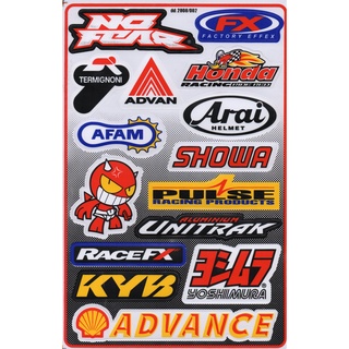 สติกเกอร์แต่งรถ ติดรถยนต์ รถมอเตอร์ไซค์ หมวกกันน็อค โลโก้ สปอนเซอร์ Racing sticker Sponsor ขนาด 27 x 18 cm ST258