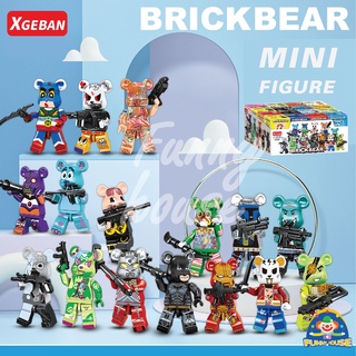 ของเล่นบล็อกตัวต่อ มินิฟิกเกอร์ รวม Bearbrick Minifigures 1 เซต 16 ตัว