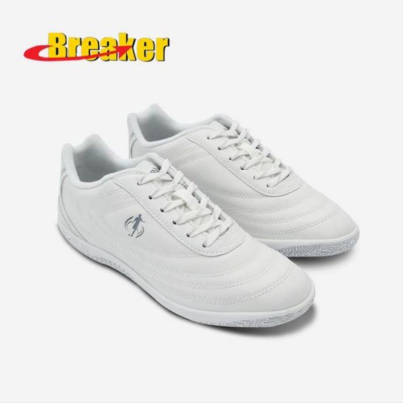 ส่งไว! ไม่ต้องซัก!!! Breaker BK30 รองเท้าผ้าใบหนังผูกเชือก ขาว เบอร์ 36-44