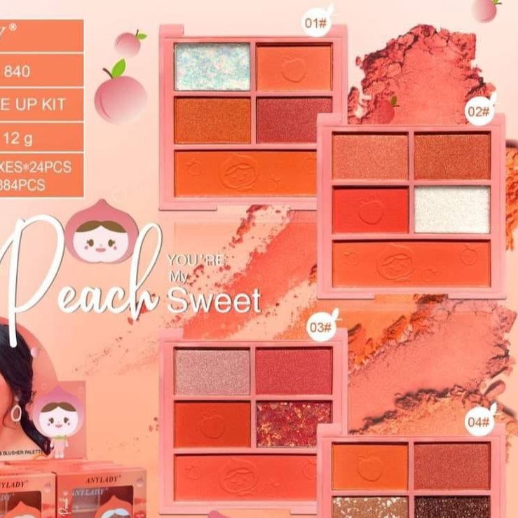 AnyLady Sweet Peach Love 5 แผงชอล์กพาเลท NO: 840