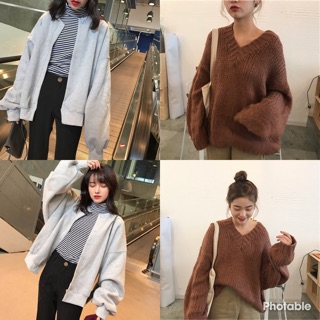 พร้อมส่ง‼️เสื้อกันหนาว สไตล์เกาหลี oversize เสื้อสเวทเตอร์