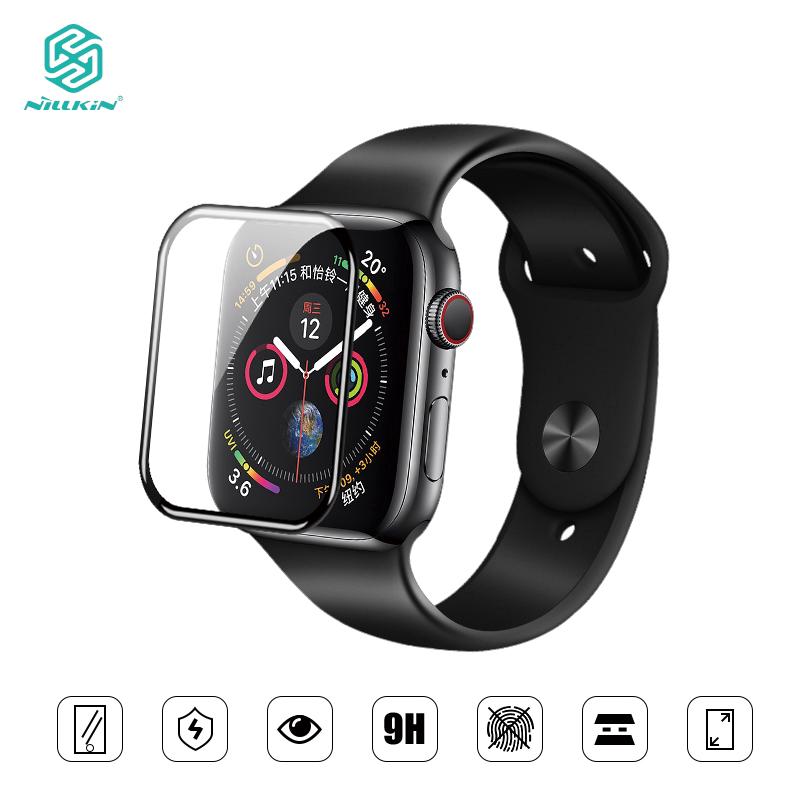 nillkin ฟิล์มกระจกนิรภัยสําหรับ apple watch series 4 3 2 1 full slim ขนาด 44/40/42 มม.