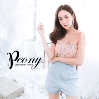 จั้มสูทลูกไม้สายโบว์งานPeony