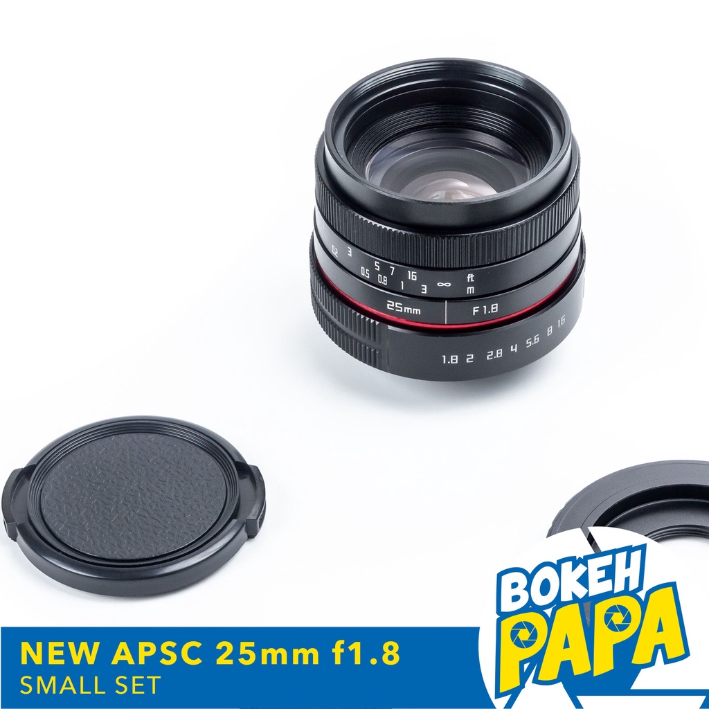 เลนส์มือหมุน APSC 25mm F1.8 MK2 ( RED Edition ) เลนส์หน้าชัดหลังเบลอ ( FX / E / M43 / EOS M / NIK ) เลนส์ละลาย