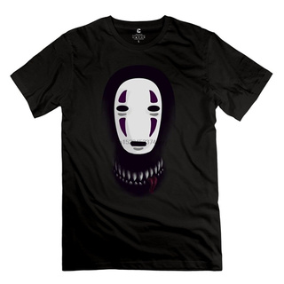 T-shirt  เสื้อยืดคอกลม แขนสั้น ผ้าฝ้ายแท้ พิมพ์ลายการ์ตูนตลก No Face Man Spirited Away แฟชั่นสําหรับผู้ชายS-5XL