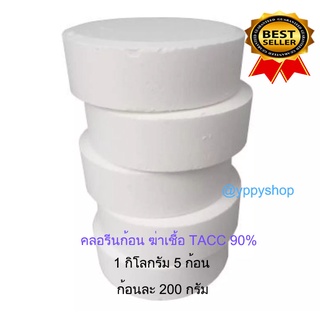 คลอรีนก้อน 200 กรัม ขนาด 1 ก.ก. ฆ่าเชื้อ TCCA 90% สระว่ายน้ำ Chlorine Tablets for Swimming Pools