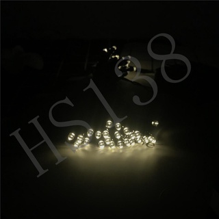 HS Solar Light ไฟหยดน้ำกระพริบโซล่าเซลล์ 50 LED แสงสีเหลืองวอมไวท์