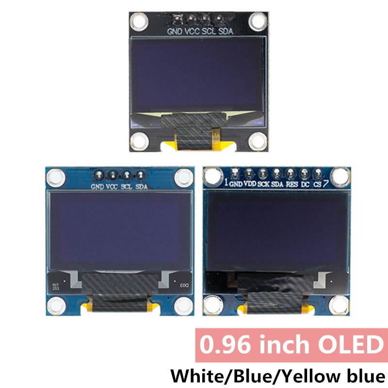 0.96 นิ้ว OLED SPI/IIC I2C สีขาว/สีฟ้า/สีเหลืองสีฟ้า 0.96" โมดูล OLED 128X64 โมดูลจอแสดงผล LCD OLED