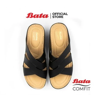 Bata บาจา รองเท้าเพื่อสุขภาพแบบสวม รองรับน้ำหนักเท้าได้ดี สำหรับผู้หญิง สูง 2 นิ้ว สีดำ รหัส 7616685