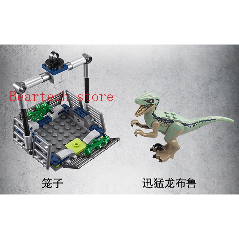 Lego 75928 Bricks Blue's Helicopter Pursuit Chase Jurassic World Building Blocks Dinosaur with 3 Min