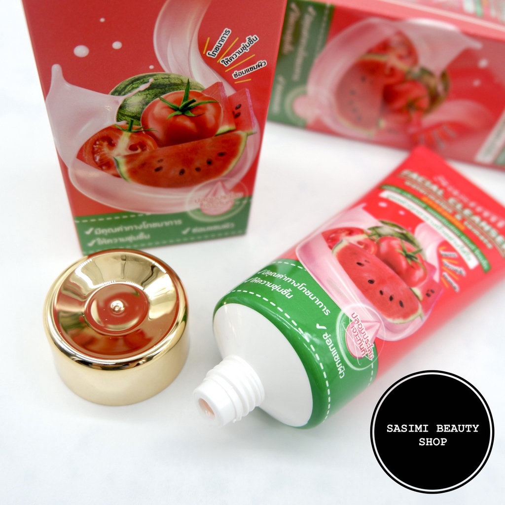 SASIMI Watermelon&Tometo Facial Cleanser โฟมล้างหน้า สูตรแตงโม มะเขือเทศ