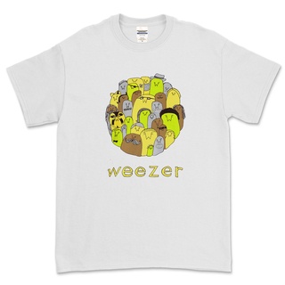 เสื้อยืดวินเทจเสื้อยืด พิมพ์ลาย Weezer THREE COMPANY สําหรับผู้ชายS-4XL