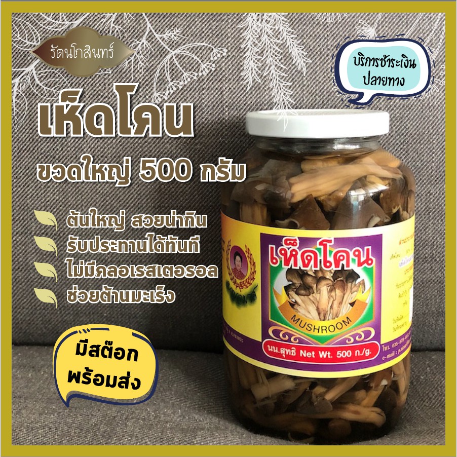 แพ็คส่งทันทีใน 1 วัน เห็ดโคน ขวดใหญ่ 500 กรัม พร้อมรับประทาน เห็ดสวย ต้นใหญ่ จากผูผลิตชื่อดังจากสุพร