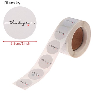 Risesky สติกเกอร์ฉลาก Thank You สีขาว 1 นิ้ว 500 ชิ้น /