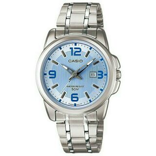 CASIO Standard lady แท้100% สายสแตนเลส LTP-1314D-2AVDF (ฟ้า-เงิน)