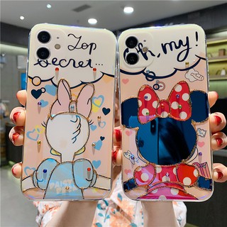 บลูเรย์ เพชร การ์ตูน มุมมองด้านหลัง มินนี่ เคส huawei nova4 nova5 nova6 nova7 se nova7 pro p20 p30 p40 pro mate20 mate30 pro mate40 pro case ใหม่ หญิง คู่ ซิลิก้าเจล เปลือกนิ่ม เคส