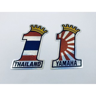 สติ๊กเกอร์ Yamaha Sticker ฟอยล์2ชิ้น ธงไทย ธงญี่ปุ่น แต่งรถ ติดรถ สะท้อนแสง มอเตอร์ไซค์ ยามาฮ่า aerox fino mio mt nouvo