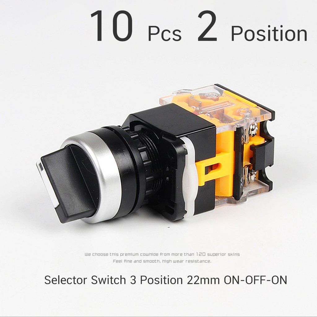 10 ชิ้น สวิตซ์ ( 2 ตำแหน่ง ) Selector Switch 2 Position  10A 22mm