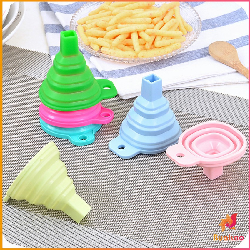 BUAKAO กรวยซิลิโคน พับเก็บประหยัดพื้นที่ พกพาสะดวก Silicone funnel - รูปที่ 7