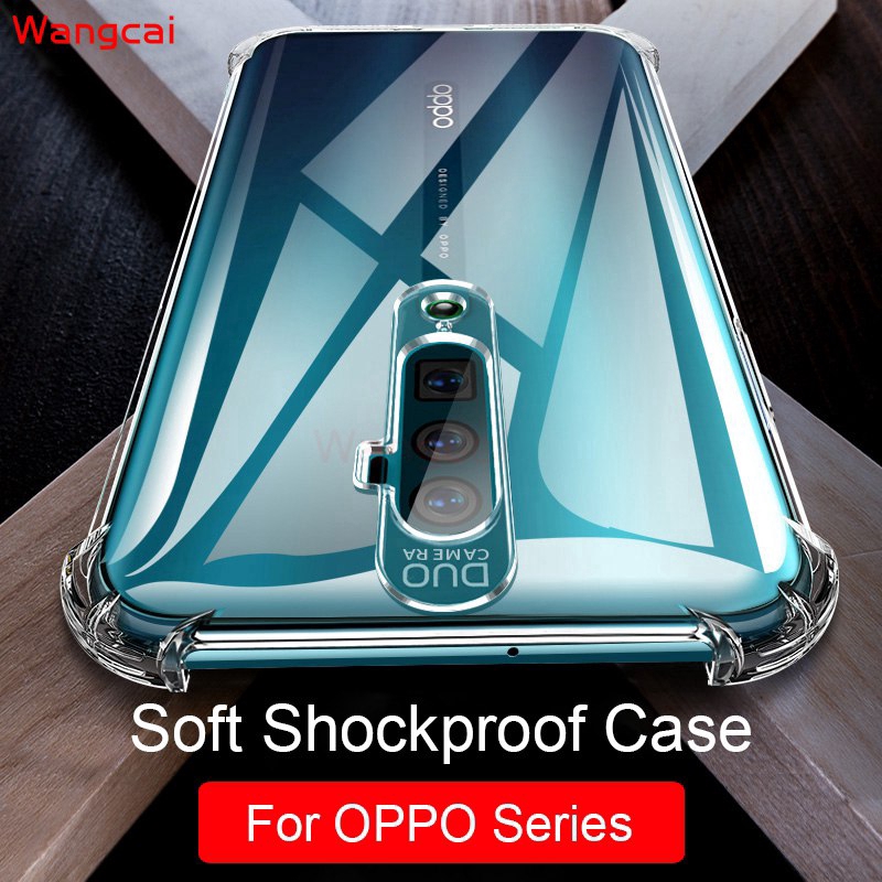 OPPO A31 A8 A91 F15 A9 A5 2020 Realme C2 A1K X K3 Reno 10x zoom 5G 3 Pro A5 A3S A7 A5S Case Shockproof Drop Proof Transparent Clear Soft TPU Simple Case Cover