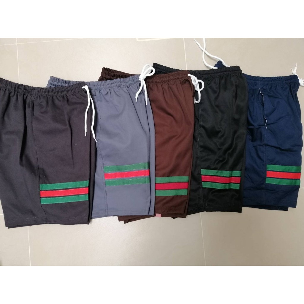 กางเกงขาสั้นชาย ขาสั้นชาย กางเกงสามส่วน แถบสี สุดเท่ห์ สไตล์วัยรุ่น เอวยางยืด