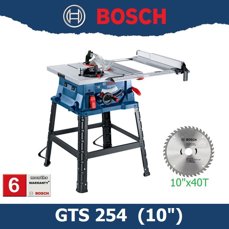 BOSCH GTS254 โต๊ะเลื่อยวงเดือน10นิ้ว พร้อมใบ ประกันศูนย์ 1ปี 0601B450K0