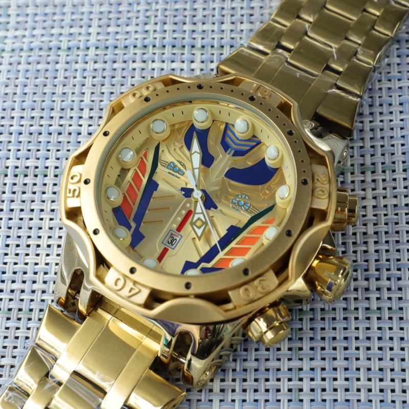 Invicta นาฬิกาข้อมือควอตซ์ลําลอง หน้าปัดขนาดใหญ่ สไตล์สปอร์ต สําหรับผู้ชาย 555